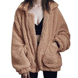 Camel Faux Shearling Coat